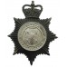 Durham Constabulary Black and Chrome Helmet Plate - Queen's Crown