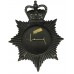 Durham Constabulary Black and Chrome Helmet Plate - Queen's Crown