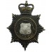 Durham Constabulary Black Helmet Plate - Queen's Crown