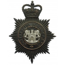 Northampton Borough Police Black Helmet Plate - Queen's Crown