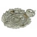 County Borough of Bolton Police Chrome Wreath Helmet Plate - King's Crown