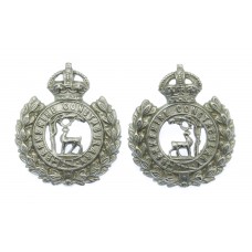 Pair of Berkshire Constabulary Collar Badges - King's Crown