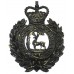 Berkshire Constabulary Black Wreath Helmet Plate - Queen's Crown