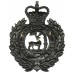 Berkshire Constabulary Black Wreath Helmet Plate - Queen's Crown