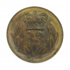 Pre 1881 Victorian 83rd (County of Dublin) Regiment of Foot Officer's Button (25mm)