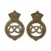 Pair of Victorian Staffordshire Yeomanry (Queen's Own Royal Regiment) Collar Badges