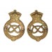 Pair of Victorian Staffordshire Yeomanry (Queen's Own Royal Regiment) Collar Badges