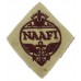 WW2 Navy, Army & Air Force Institutes (N.A.A.F.I.) Cloth Overalls Badge (Maroon on Beige)