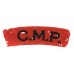 Corps of Military Police (C.M.P.) Cloth Shoulder Title