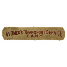 Women's Transport Service First Aid Nursing Yeomanry (WOMEN'S TRANSPORT SERVICE/F.A.N.Y.) Cloth Shoulder Title