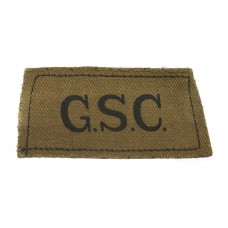 General Service Corps (G.S.C.) WW2 Printed Slip On Shoulder Title