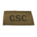 General Service Corps (G.S.C.) WW2 Printed Slip On Shoulder Title