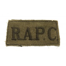 Royal Army Pay Corps (R.A.P.C.) WW2 Cloth Slip On Shoulder Title