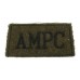 Auxiliary Military Pioneers Corps (A.M.P.C.) WW2 Cloth Slip On Shoulder Title