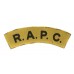 Royal Army Pay Corps (R.A.P.C.) WW2 Printed Shoulder Title