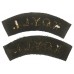 Pair of King's Own Yorkshire Light Infantry (K.O.Y.L.I.) Cloth Shoulder Titles