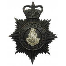 Barnsley Borough Police Night Helmet Plate - Queen's Crown