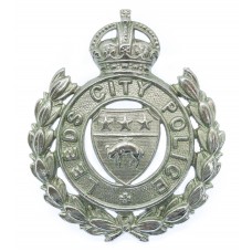 Leeds City Police Wreath Cap Badge - King's Crown