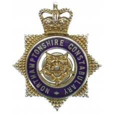 Northamptonshire Constabulary Senior Officer's Enamelled Cap Badge - Queen's Crown