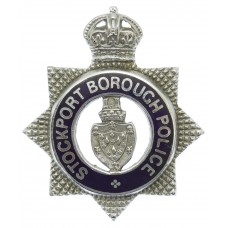 Stockport Borough Police Senior Officer's Enamelled Cap Badge - King's Crown