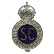 Lincolnshire Special Constabulary Enamelled Cap Badge - King's Crown