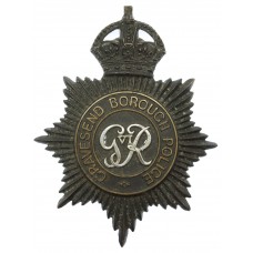 George VI Gravesend Borough Police Black Helmet Plate