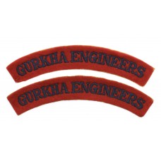 Pair of Gurkha Engineers (GURKHA ENGINEERS) Cloth Shoulder Titles