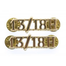 Pair of 13th/18th Hussars (13/18H) Anodised (Staybrite) Shoulder 
