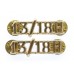 Pair of 13th/18th Hussars (13/18H) Anodised (Staybrite) Shoulder Titles