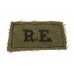 Royal Engineers (R.E.) WW2 Cloth Slip On Shoulder Title