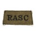 Royal Army Service Corps (R.A.S.C.) WW2 Cloth Slip On Shoulder Title