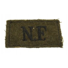 Northumberland Fusiliers (N.F.) WW2 Cloth Slip On Shoulder Title