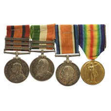 Boer War and WW1 Medal Group of Four - Pte. A.J. Stimson, 2nd Bn. Lincolnshire Regiment & Royal Artillery