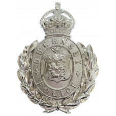 Guernsey Police Wreath Helmet Plate - King's Crown