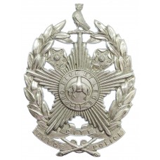 Leeds City Police Chrome Helmet Plate