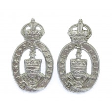 Pair of Blackpool Police Collar Badges - King's Crown