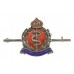 Royal Army Medical Corps (R.A.M.C.) Sterling Silver & Enamel Sweetheart Brooch - King's Crown