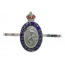 Royal Corps of Signals Sweetheart Brooch - King's Crown