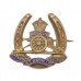 Royal Artillery Brass and Enamel Horseshoe Sweetheart Brooch 