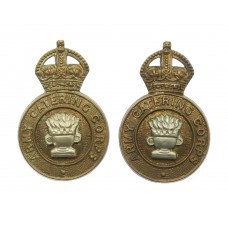 Pair of Army Catering Corps Collar Badges - King's Crown