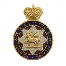 The Queen's Royal Surrey Regiment Association Enamelled Lapel Badge