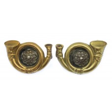 Pair of King's Own Yorkshire Light Infantry (K.O.Y.L.I.) Officer's Collar Badges