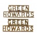 Pair of Green Howards (GREEN/HOWARDS) Anodised (Staybrite) Shoulder Titles
