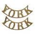 Pair of Yorkshire Regiment (YORK) Shoulder Titles