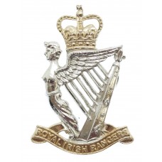 Royal Irish Rangers Anodised (Staybrite) Cap Badge - Queen's Crow