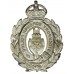 Stockport Borough Police Blackened Wreath Helmet Plate - King's Crown