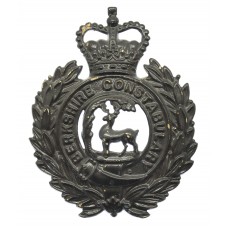 Berkshire Constabulary Black Wreath Helmet Plate - Queen's Crown