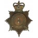 Eastbourne Borough Police Night Helmet Plate - Queen's Crown