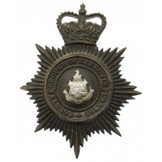 County Borough of Barrow -in- Furness Police Night Helmet Plate - Queen's Crown