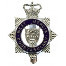 West Mercia Constabulary Enamelled Star Cap Badge - Queen's Crown